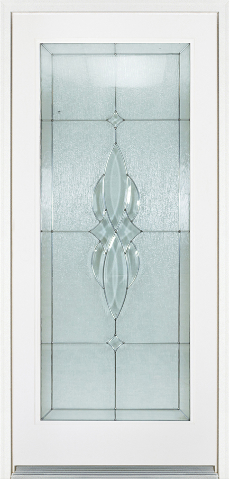 Distinction Full Lite entry door in White with Scotia decorative glass
