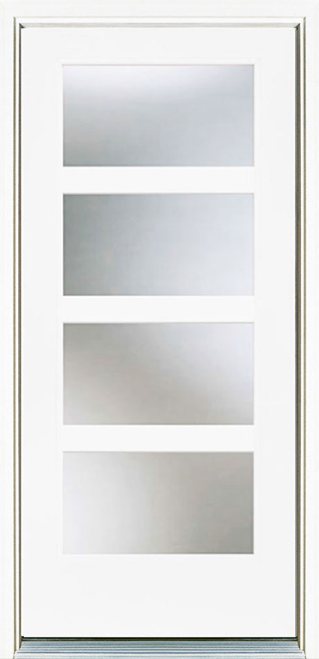 Distinction Modern Full Lite entry door in White with clear full-view glass