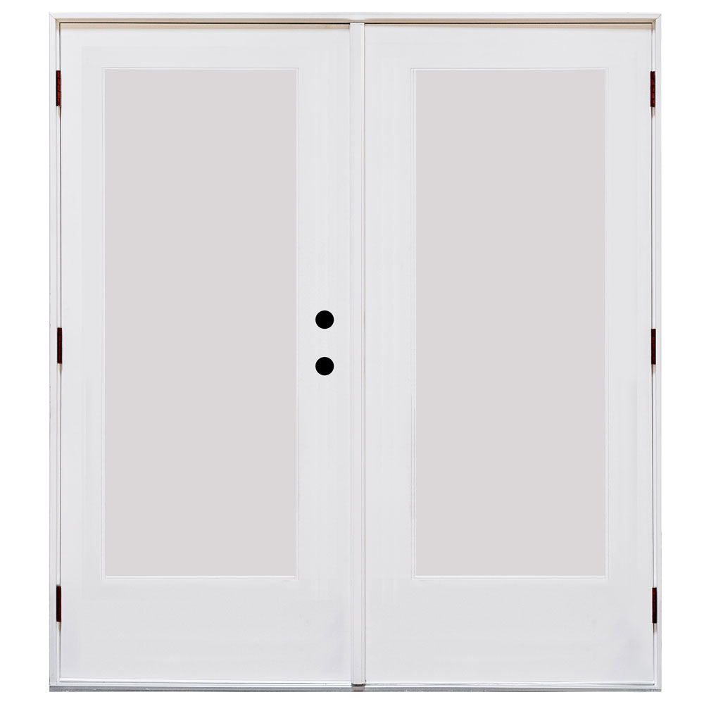The HVHZ Impact door in White, clear impact glass across both outswing panels